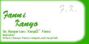 fanni kanyo business card